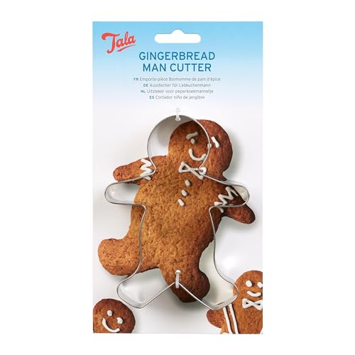 Tala Gingerbread Man Cutter Stainless Steel Cookie Cutter Perfect for use with Gingerbread Dough Cookie Dough Pastry Icing and Shortbread Rounded Edges for Comfort