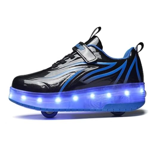 Zapatos con Ruedas Zapatillas con Dos Ruedas para niños y niña Led Luces Zapatillas con Ruedas Se Puede Bambas con Ruedas Carga con USB Automática Calzado de Skateboarding
