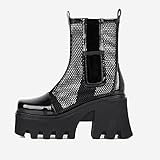♛ Comida: la altura del talón de la plataforma Las botas de tobillo son rápidas 8cm / 3.14 ", y la altura de la plataforma impermeable es aproximadamente 4 cm / 1.57".