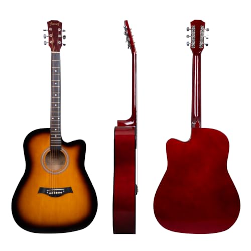 Image of JUAREZ JRZ41CLN-3TS-KIT 41 inch Cutaway Acoustic Guitar Kit Sunburst | Linden Body | Catalpa Neck | ABS Fingerboard & Bridge | Gloss Finish | Bag, Strap, Strings & Picks | Beginner