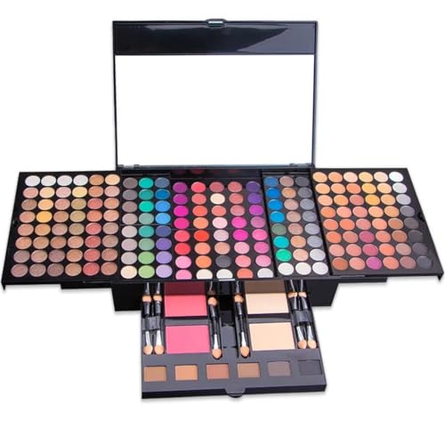 BKSYOFU Paleta de sombras de ojos de 194 colores, sombra de ojos con brillo, maquillaje de belleza duradero resistente al agua for mujeres