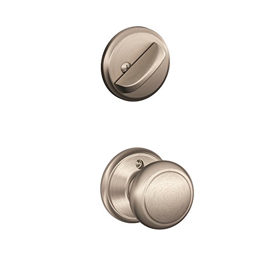 Schlage F59 AND 619 Andover Interior Knob with Deadbolt, Satin Nickel (Interior Half Only)