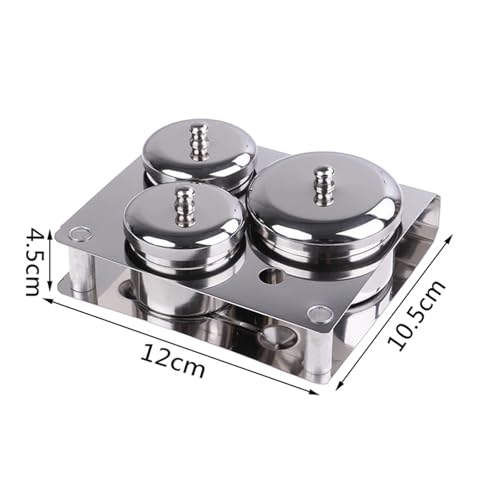 Set de 3 piezas tazas de acero inoxidable para manicura miniatura 2