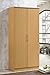 HODEDAH IMPORT 2 Door Wardrobe with Adjustable/Removable Shelves & Hanging Rod, Beech