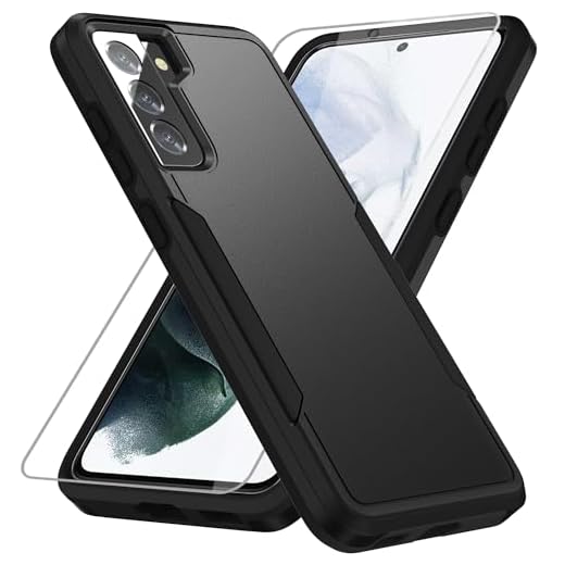 for Samsung Galaxy S21 Plus Case,with HD Screen Protector [Military Grade Drop Tested] Heavy-Duty Tough Rugged Shockproof Protective Case for Samsung S21 Plus, Black