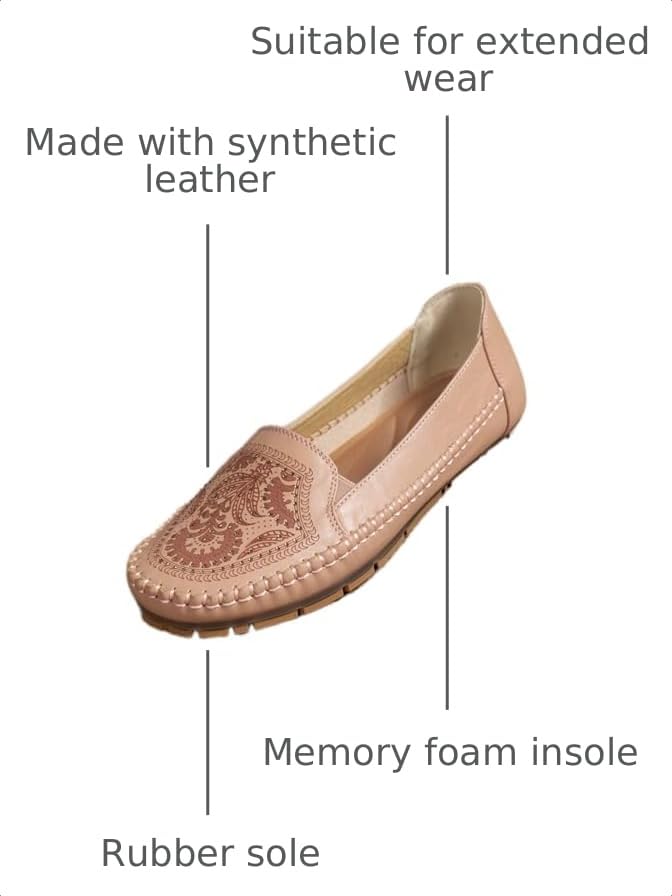 Image of Loafers for Women Leather Business Casual Shoes Comfortable Lightweight Penny Loafers Slip On Work Flats Moccasins Driving Boat Shoes