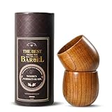 Handcrafted Wooden Bourbon Whiskey Glasses for Men, Handcrafted Oak Barrel Tumblers, Unique Whiskey Gifts for Men, Husband, or Dad – Rustic Wood Bourbon Glass Set, Christmas Gift Box