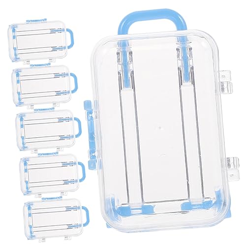 Beatifufu 6個入り 箱 ミニスーツケース ボックス ミニスーツケースの梱包 旅行をテーマにしたパーティーの装飾 ミニラゲッジ ボックス 車輪付きミニスーツケース 誕生日パーティーの記