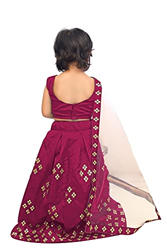 Image of Girl's Tafetta Silk Readymade Lehenga Choli