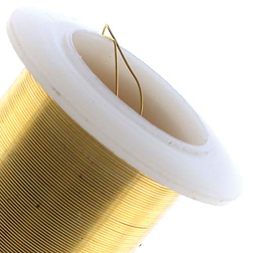 Image of The Beadsmith Wire Elements 26-Gauge Lacquered Tarnish-Resistant Copper Wire for Jewelry Making, 34 Yard, 31.09 Meter Spool (Gold Color)