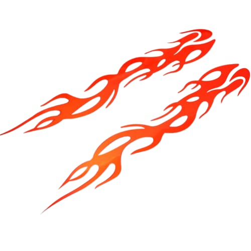 iSpchen Lot de 2 autocollants de voiture Sport Racing Flammes Autocollants réfléchissants Pare-chocs Voiture Autocollant Moto Réservoir de carburant...