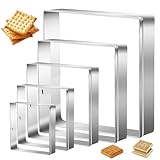Square Cookie Cutter, 5 PCS Biscuit Cutters for Baking Stainless Steel Cookie Cutter Set Square Bbiscuit Cutters Biscuit Molds Geometric Baking Supplies for Homemade Cookies, Pastry, Fondant, 5 Sizes