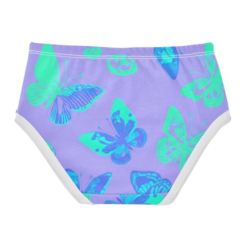 Blue Turquoise Butterflies Purple Panties Little Girl Toddler Girls Underwear Cotton Flower Briefs Girls Undies 2t2