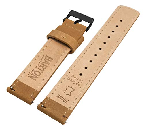 Image of BARTON WATCH BANDS - Top Grain Leather Watch Bands Compatible with Apple Watch Models - 1, 2, 3, 4, 5, 6, 7, 8, 9, 10, SE, Ultra & Ultra 2