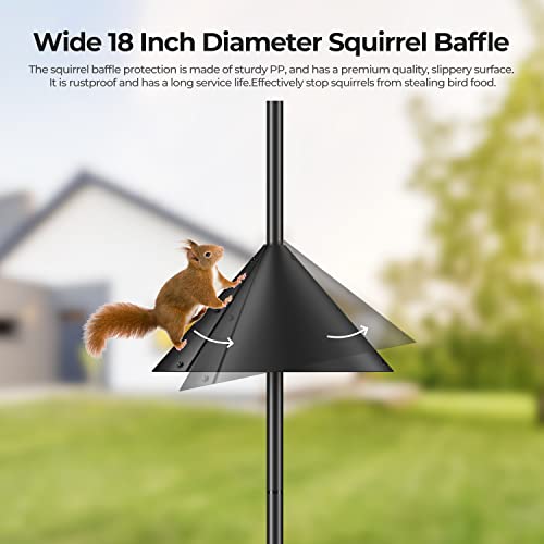 Flanagan 92 Inch Bird House Pole Mount Kit, Adjustable Heavy Duty Bird Feeder Pole For Outdoors, Bird Feeding Station With Squirrel Proof Baffle For Bird Watching (Bird House Not Included) #TOP6