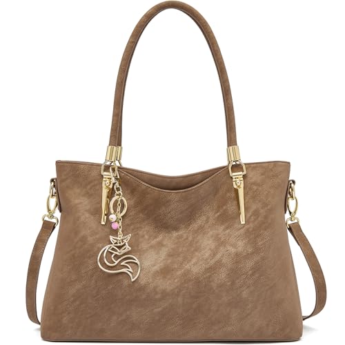 Image of FOXLOVER Soft Genuine Leather Medium Purses for Women Tote Bag Handbags with Top-handles Shoulder Satchel Purse