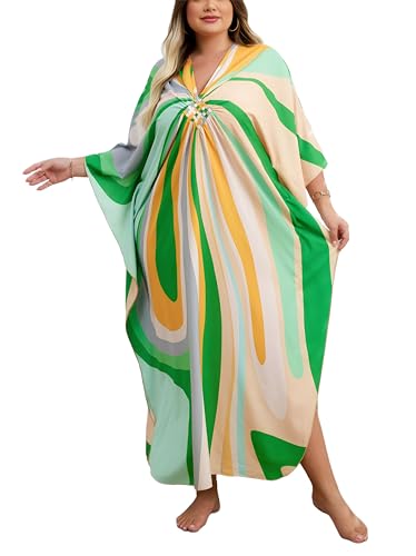 Image of Kaftan Dress for Women - Plus Size Caftan Maxi Beach Dress Moo Moos Loungewear, Swimsuit Cover Up for Beach, Pool or Vacation