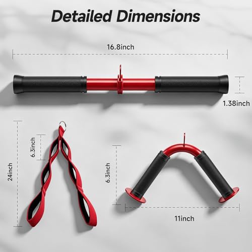 Image of MANUEKLEAR 24-Inch 3-Grip Tricep Rope Cable Attachment for Gym Greater ROM