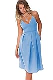 Eliacher Women's Deep V Neck Adjustable Spaghetti Straps Summer Dress Sleeveless Sexy Backless Party...
