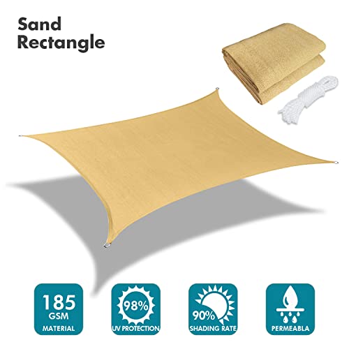 Image of KANAGAWA 12'X16' Sun Shade Sail Sand Curved Rectangle Customizable