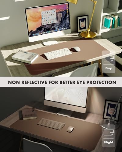 Image of YSAGi Double-Sided Desk Pad, Leather Desk Mat, Eco Cork Desk Pad Protector,Large Mouse Pad,Waterproof Desk Blotter for Office /Home (Coffee+Cork, 47.2 inch x 23.6 inch)