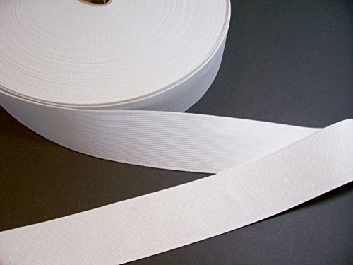 5m White Flat Elastic, 10mm / 1cm Wide for Waistband, Cuffs, Dressmaking, Tailoring etc.