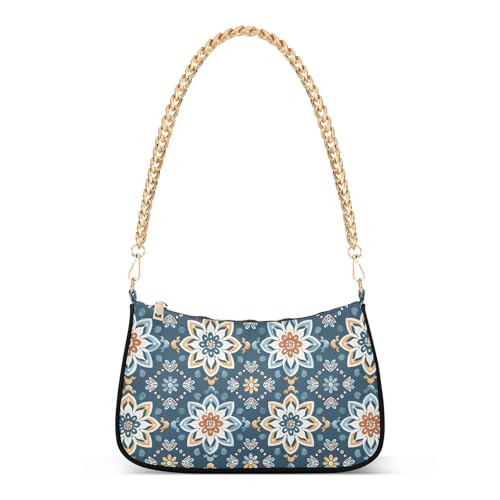 aidingzhi Bolso cruzado pequeño con diseño de mandala, cadena de moda, bolso cruzado para mujer para otoño, Patrón de mandala