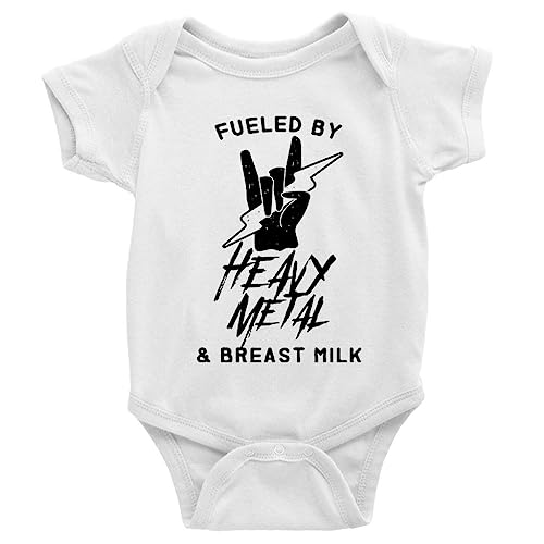 Image of GKrepps Heavy Metal & Breast Milk Baby Boy Girl Onesie Newborn Organic Bodysuit Romper