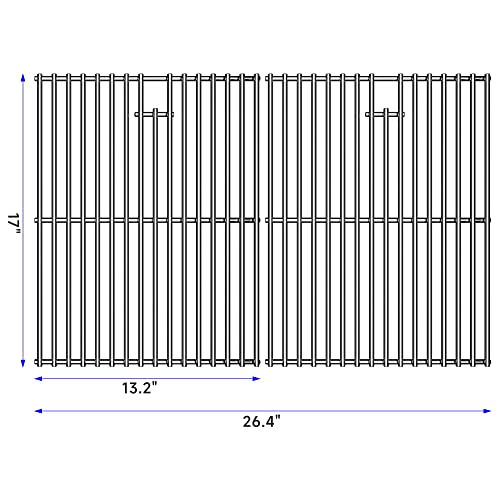 Kikibro 17 Inch Stainless Steel Cooking Grill Grates Replacement For Nexgrill 4 Burner 720-0830H, 720-0830D, 720-0783E, 720-0783C Home Depot, Heavy Duty Bbq Grids Grillgrates, Set Of 2 #TOP1