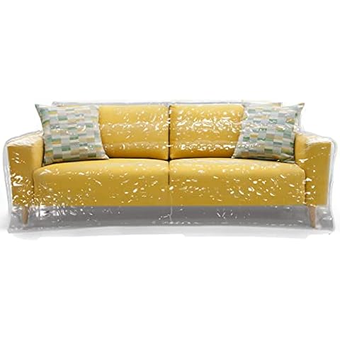 JOMMIE CHEN Plastic Couch Cover Clear Thicker Plastic Sofa Cover Protector Waterproof Couch Cover for Dogs Cat Scratching Vinyl Sofa Protection for Storage and Moving (Sofa-1 Pack) Cover