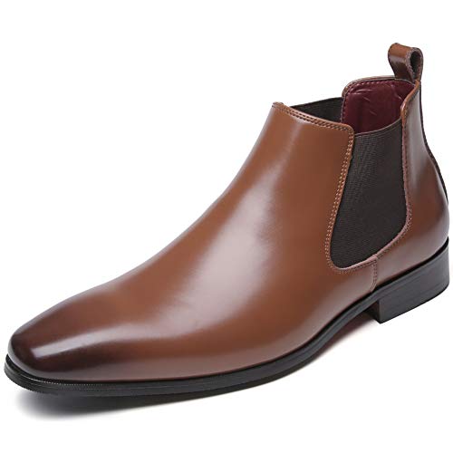 [フォクスセンス] ブーツ ビジネスシューズ チェルシーブーツ サイドゴア ブーツ メンズ 革靴 本革 防水 ブラウン 26.0cm 712-02