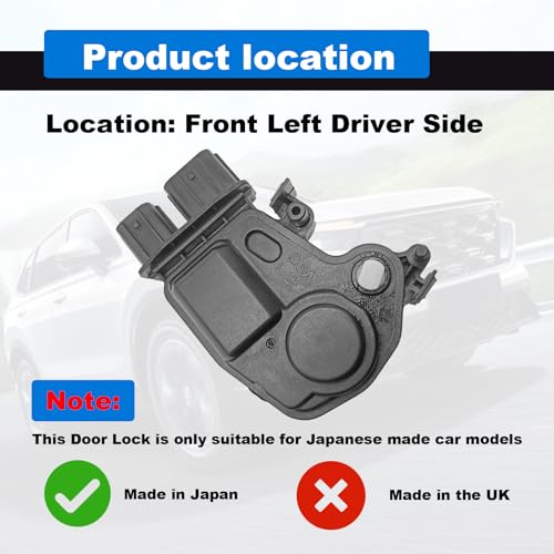 Image of Front Left Driver Side Door Lock Actuator Moto Compatible with 2003 2004 2005 Honda Accord Civic CR-V Element Odyssey Pilot, 2002-2006 Acura RSX Replaces# 72155-S5P-A11