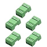 5 Stück 300/330V 15EDGRK 3.81mm/0.15in Neigung PCB Mount Schraube Steckbare Klemmenblock Stecker für 28-16AWG, 2/3/4/5/6 Pin (4 PIN)