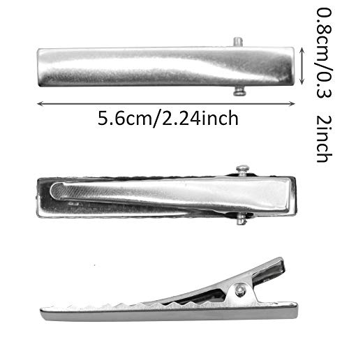 Pinzas de metal plateado para cabello 100 piezas miniatura 3