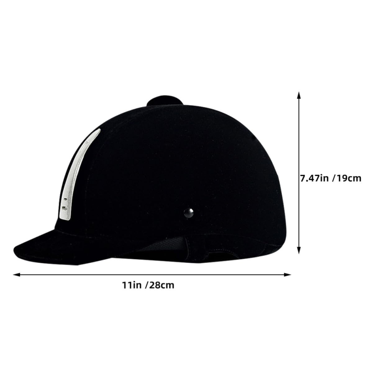 Casco de Equitación para Mujer, Negro, Abs y Terciopelo