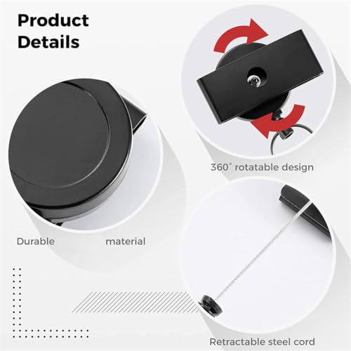 Futanwei Porte-clés anti-perte pour Tonfarb A20 A12, Sony ICD-PX370 ICD-UX570, AFFETUNI MC-01, YIVIDA L359, WS-883, V80 | Porte-clés rétractable avec clip de ceinture avec sangle à anneau fendu – vue 5