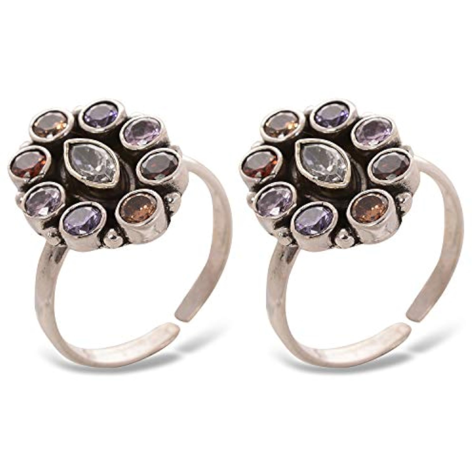 925 CZ Silver Toe Rings for Women, Chandi Bichiya