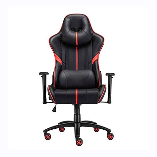 Preisvergleich Produktbild Gaming Chair Racing Bürostuhl - Verstellbarer integrierter Lendenwirbelstütz- und Rückenwinkel Ergonomischer Computer-Schreibtisch-Drehstuhl aus Leder mit hoher Rückenlehne und breitem, flachem Sitz u
