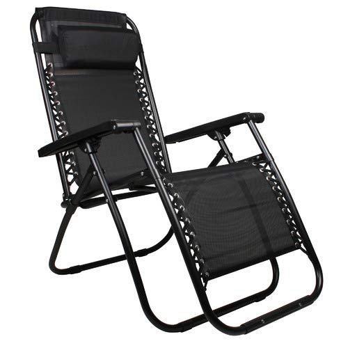 STAR WORK Zero Gravity Rest Patio Resin Recliner Folding Lounge Chair with Removable Pillow (Multicolor) - Image 7 thumbnail