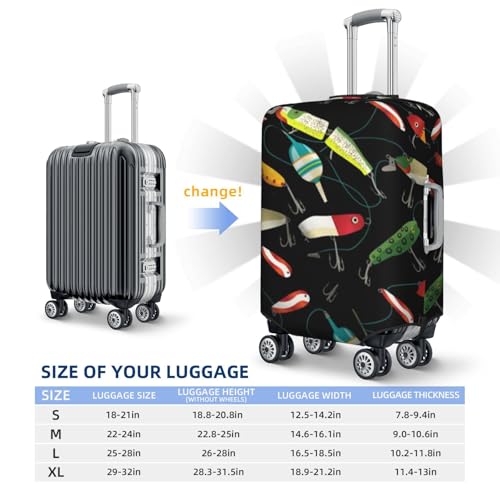 Fishing Lure Print Luggage Suitcase Covers Elastic Washable Luggage Protector Luggage Covers For Suitcase 6