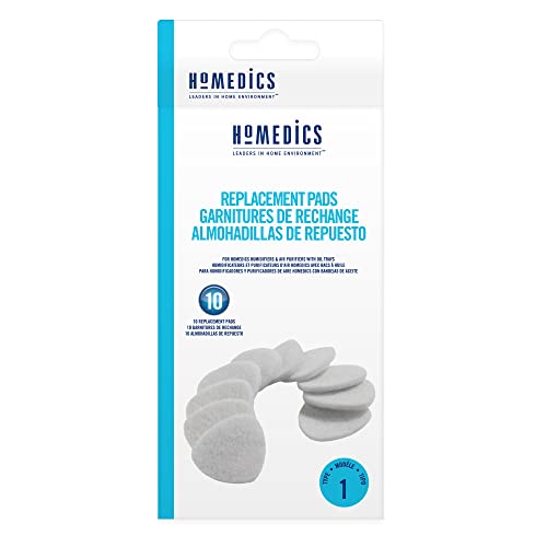 Image of Homedics TotalClean Essential Oil Replacement Microfiber Pads,Works with Homedics Humidifiers and Air Purifiers with Oil Tray, Renew and Refresh Your Air, 10 Count (Pack of 6)