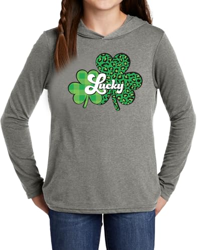 Buy Cool Shirts St Patricks Day Lucky Green Shamrocks Kids Long Sleeve Hoodie