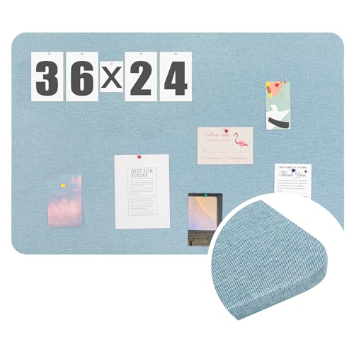Hahafelt 36"x 24"Linen Fabric Bulletin Board Pinboard for Walls Display