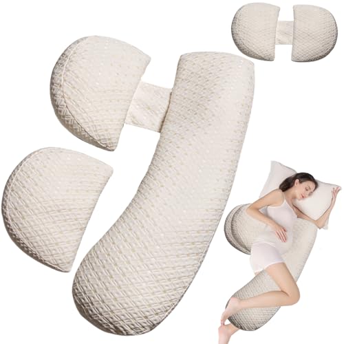 YZCCtixi Pregnancy Pillow - Full Body Maternity Support for Back & HIPS, Soft Sleeping Pillow with Removable Cover, Comfort for Side Sleepers and Pregnancy