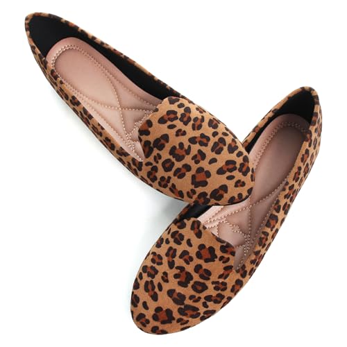 WENJIAZHIZHI Women's Round Toe Ballet Flats Slip-On Loafers Flats Dress Shoes for Women Dressy Comfortable Low Heel4