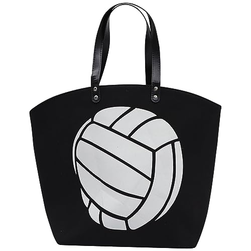 VALICLUD Women Single Shoulder Bag Sport Theme Volleyball Canvas Tote Bag Handbag