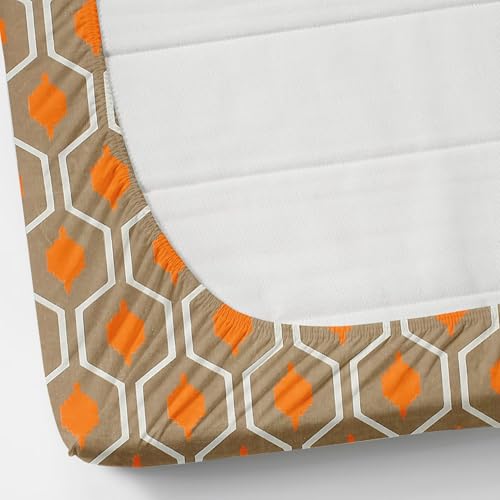 Image of VOMZER 300 Threadcount Elastic Fitted Bedsheets Single Bed with 1 Pillow Cover | Single Bed with All Around Elastic, Size 36 X 72 X 8 Inches Hexa