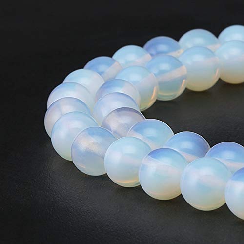 Gorgeous White Opal Gemstone Round Loose Beads for Jewelry Making (6mm, White Opal)