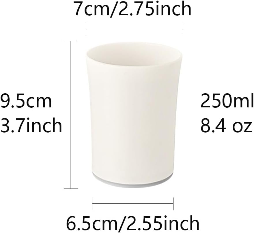 Japanese-Style Household wash Cup, Simple Plastic Couple's Rinse Cup Holder. (Off White)