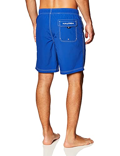 Nautica Men's Standard Solid Quick Dry Classic Logo Swim Trunk, Bright Cobalt, X-Large #TOP5